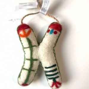 Anthropologie Felt Monogram Letter X Ornament